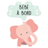 Stickers Bébé à bord éléphant