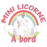 Stickers Bébé à bord mini licorne