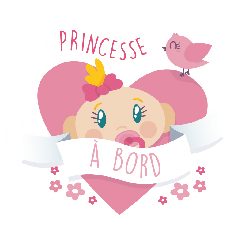 Stickers Bébé à bord princesse