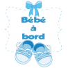 Stickers Bébé à bord chaussons bleu