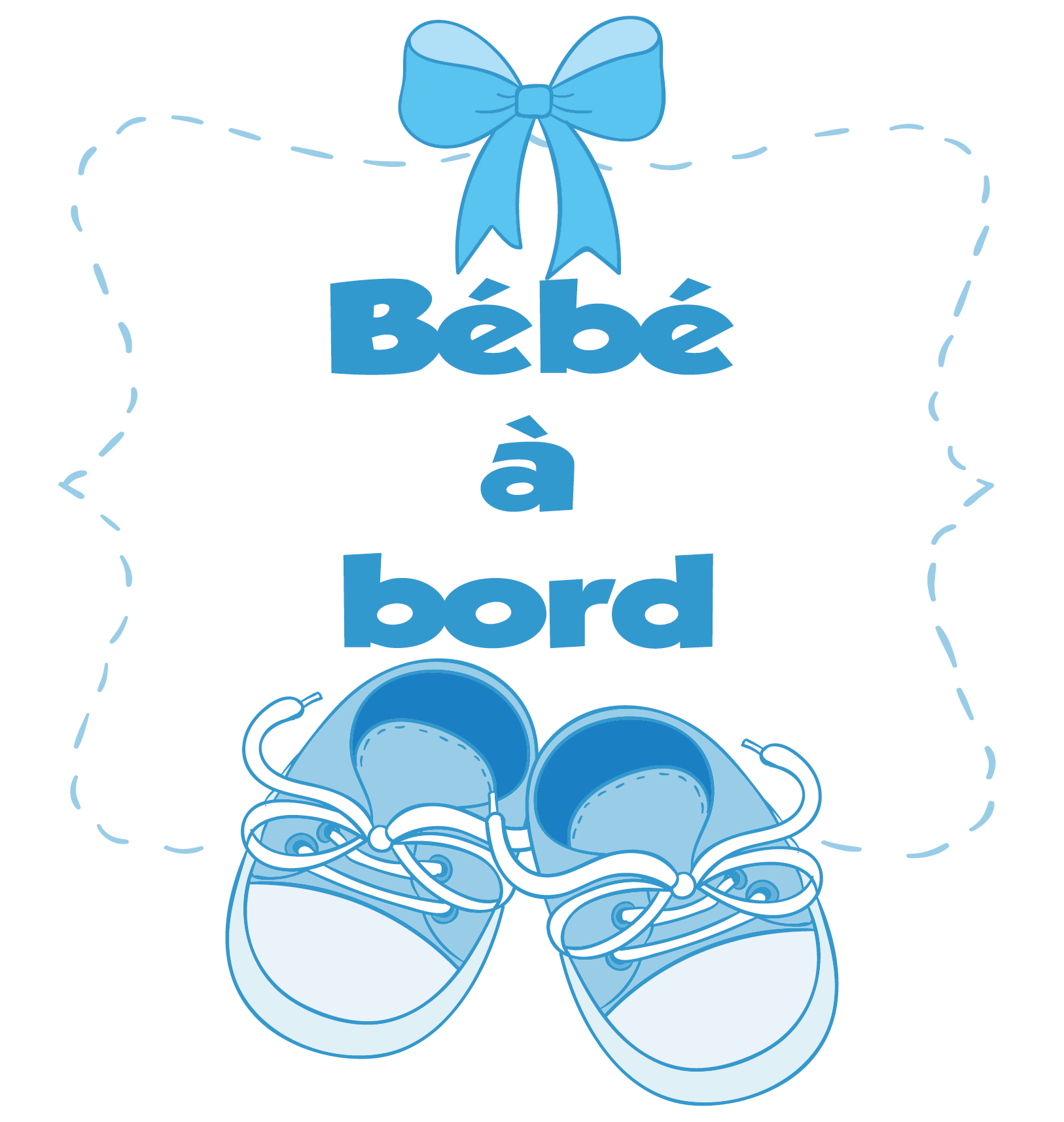 Adhésif / Autocollant bébé à bord - BD Nuage - Bleu - Kiabi - 14.39€