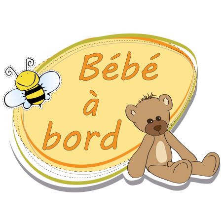 Stickers Bébé à bord abeille