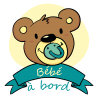 Stickers Bébé à bord ours bleu