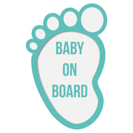 Stickers Bébé à bord pied bleu