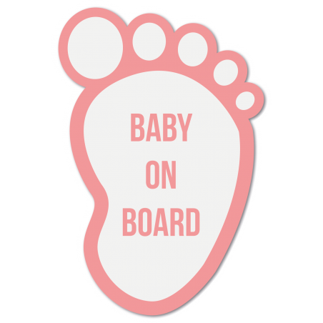 Stickers Bébé à bord pied rose