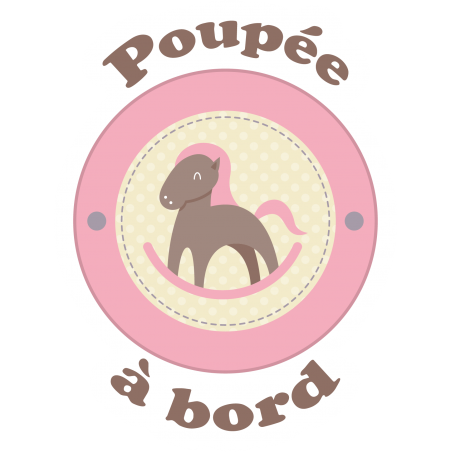 Stickers Bébé à bord cheval bois