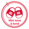 Stickers Bébé à bord chaussons rouge