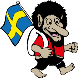 Stickers troll drapeau Suède