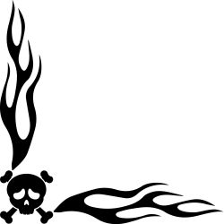 Flamme Angle Logo Skull Crane