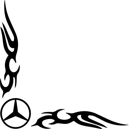 Stickers Tribal Angle Logo Mercedes Simple