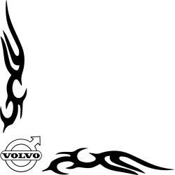 Stickers Tribal Angle Logo Volvo Ancien