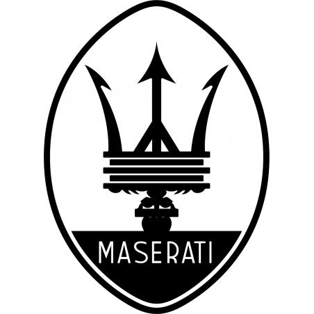 Stickers Maserati noir et blanc