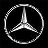 Stickers logo Mercedes Noir et blanc