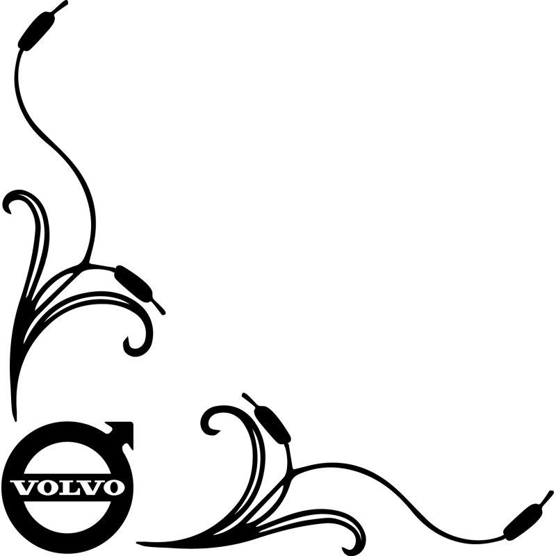 Stickers Roseaux Logo Volvo Simple