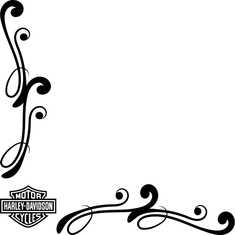 Motif Floral Logo Harley Davidson