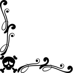 Motif Floral Logo Skull Crane