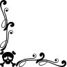 Motif Floral Logo Skull Crane