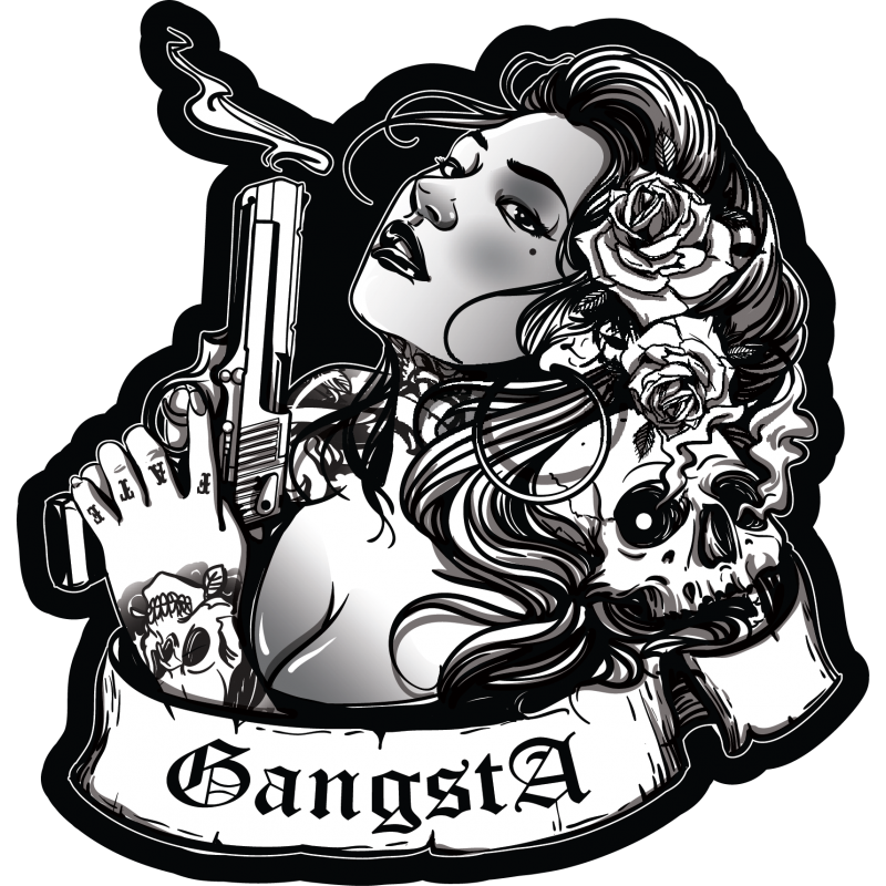 Stickers tatoo Gangsta
