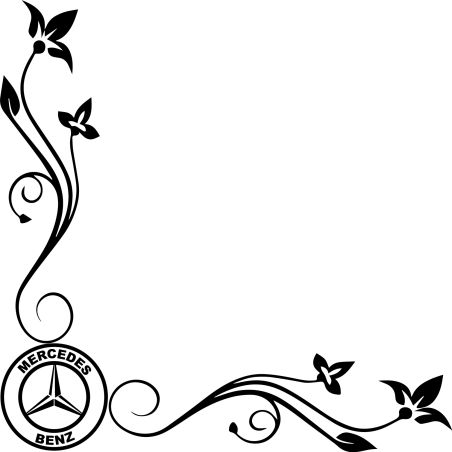 Stickers Fleur Vitres Logo Mercedes Benz