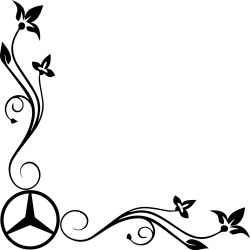 Stickers Fleur Vitres Logo Mercedes Simple