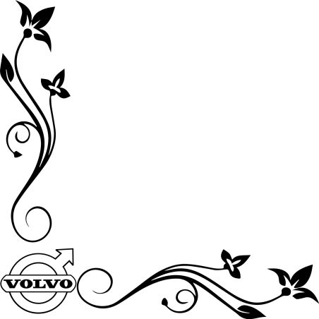 Stickers Fleur Vitres Logo Volvo Ancien