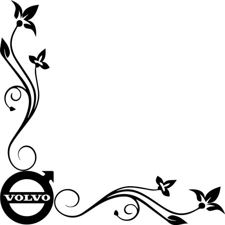 Stickers Fleur Vitres Logo Volvo Simple