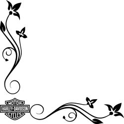 Stickers Fleur Vitres Logo Harley Davidson