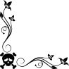 Stickers Fleur Vitres Logo Skull Crane