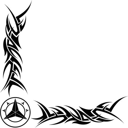 Décors Vitre Tribal Logo Mercedes Ancien