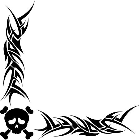 Décors Vitre Tribal Logo Skull Crane