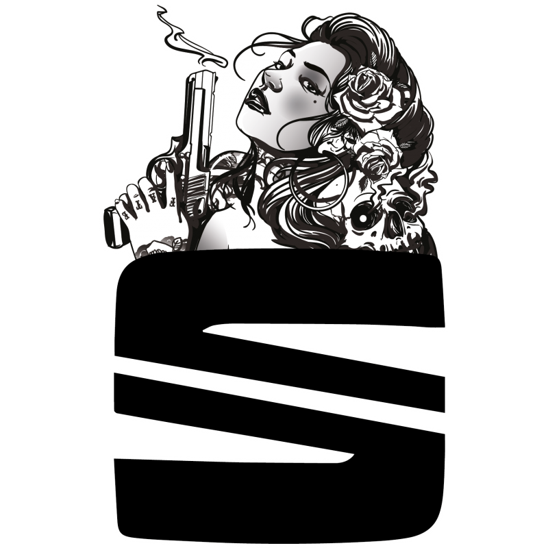 Stickers Logo Seat pin up gun