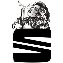 Stickers Logo Seat pin up gun