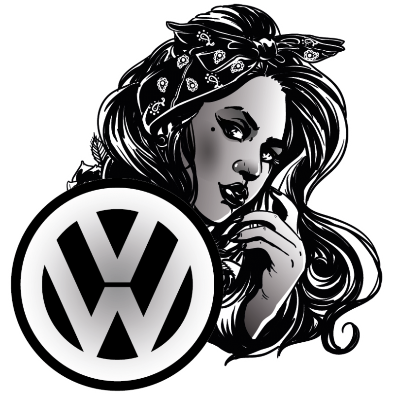 Stickers Volkswagen pin-up - Stickers Volkswagen