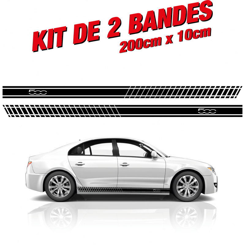 Kit stickers bandes Fiat 500