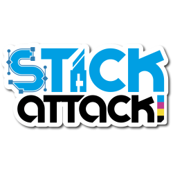 Sticker Stick Attack Blanc