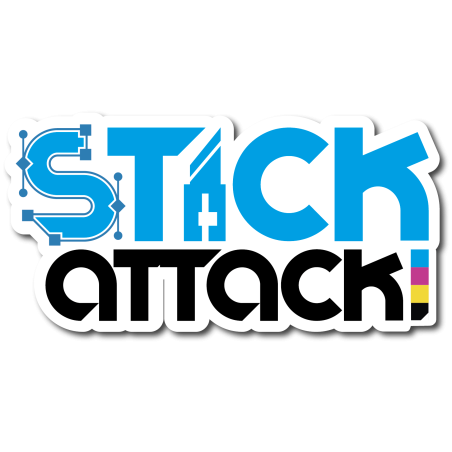 Sticker Stick Attack Blanc